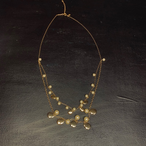 J.Crew Double Strand Necklace w/Teardrops & Pearls - Picture 5 of 8
